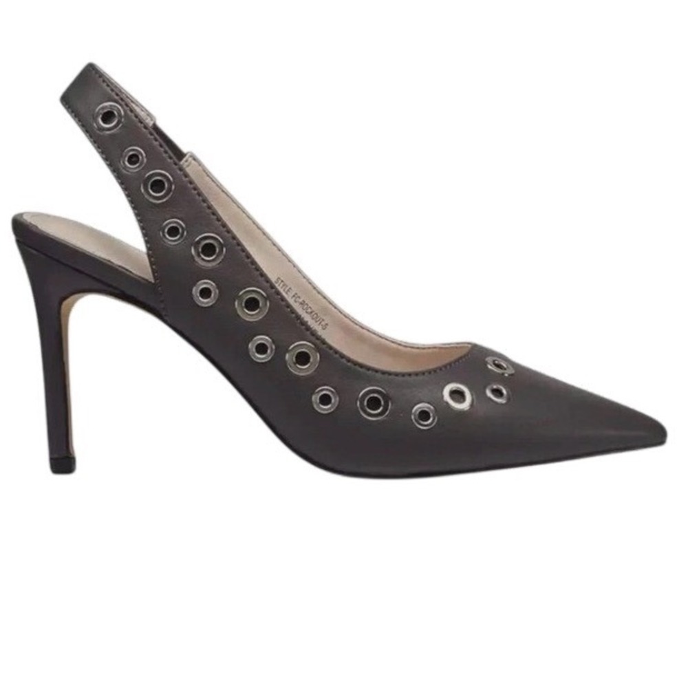 French Connection Rockout Black Grommet Slingback 3" Heel Pumps Size 7